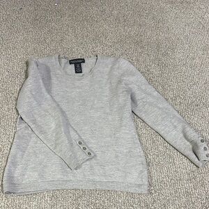 Banana Republic extra fine merino wool Light Gray Sweater with Button Accents